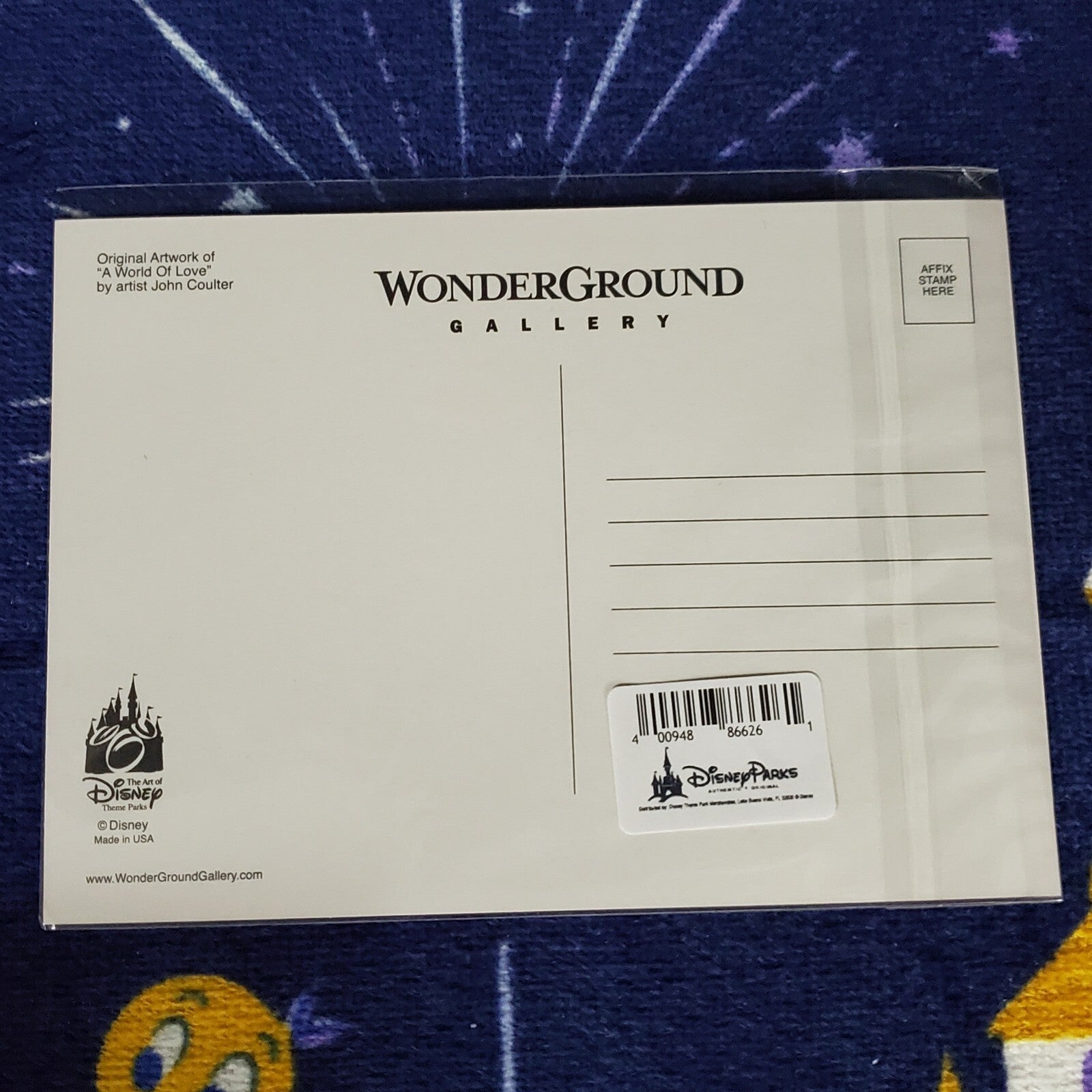 Disney Parks John Coulter Mickey Minnie Small World A World Of Love Postcard