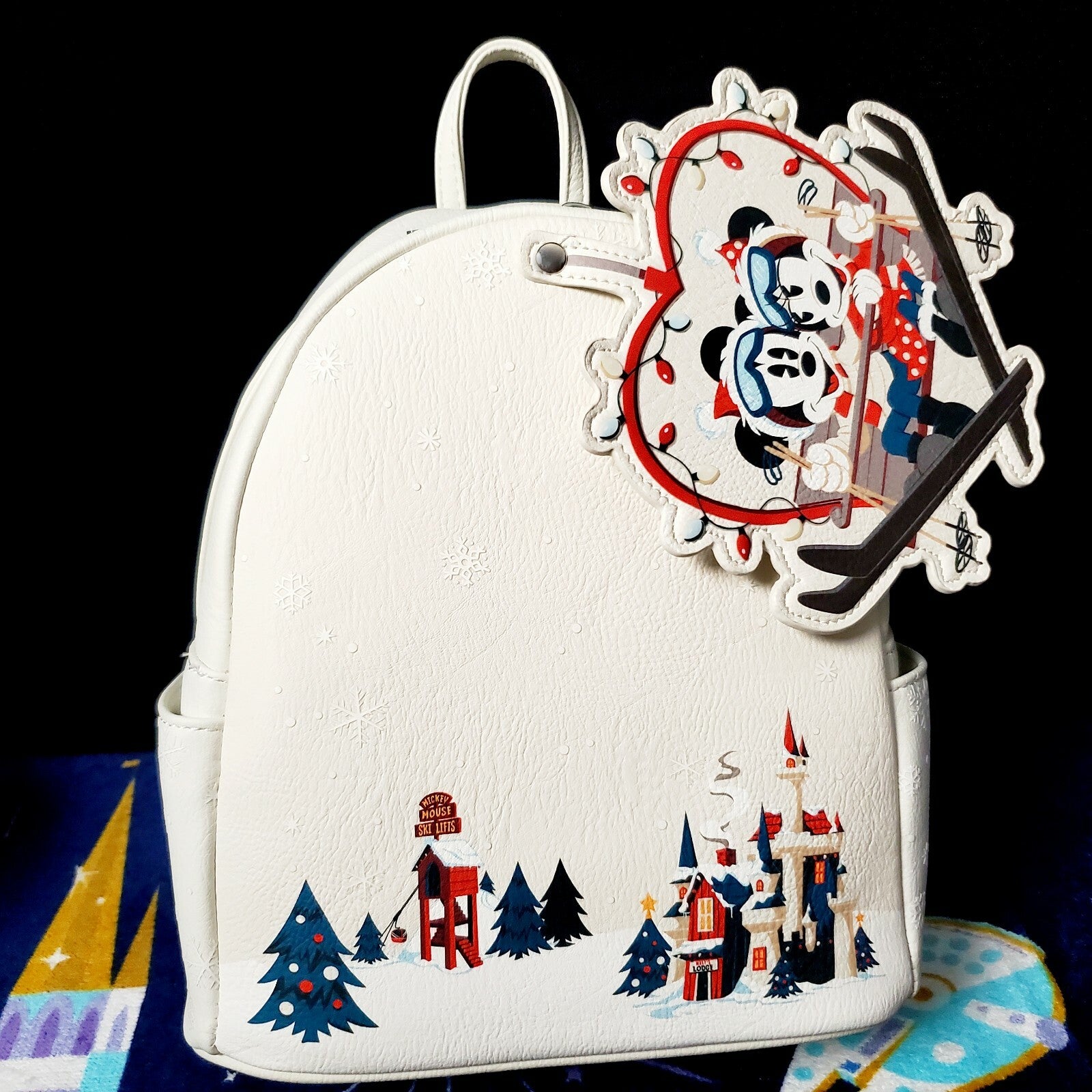 Loungefly Disney Parks Mickey & Minnie Holiday Backpack Christmas Walt's Lodge