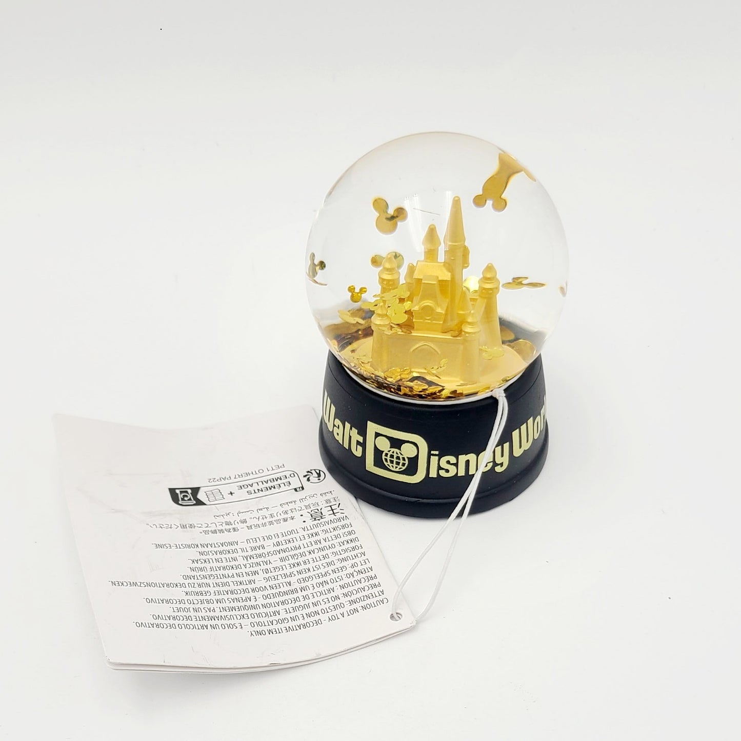 Walt Disney World Parks Cinderella Gold Castle Mickey Glitter MINI Water Globe