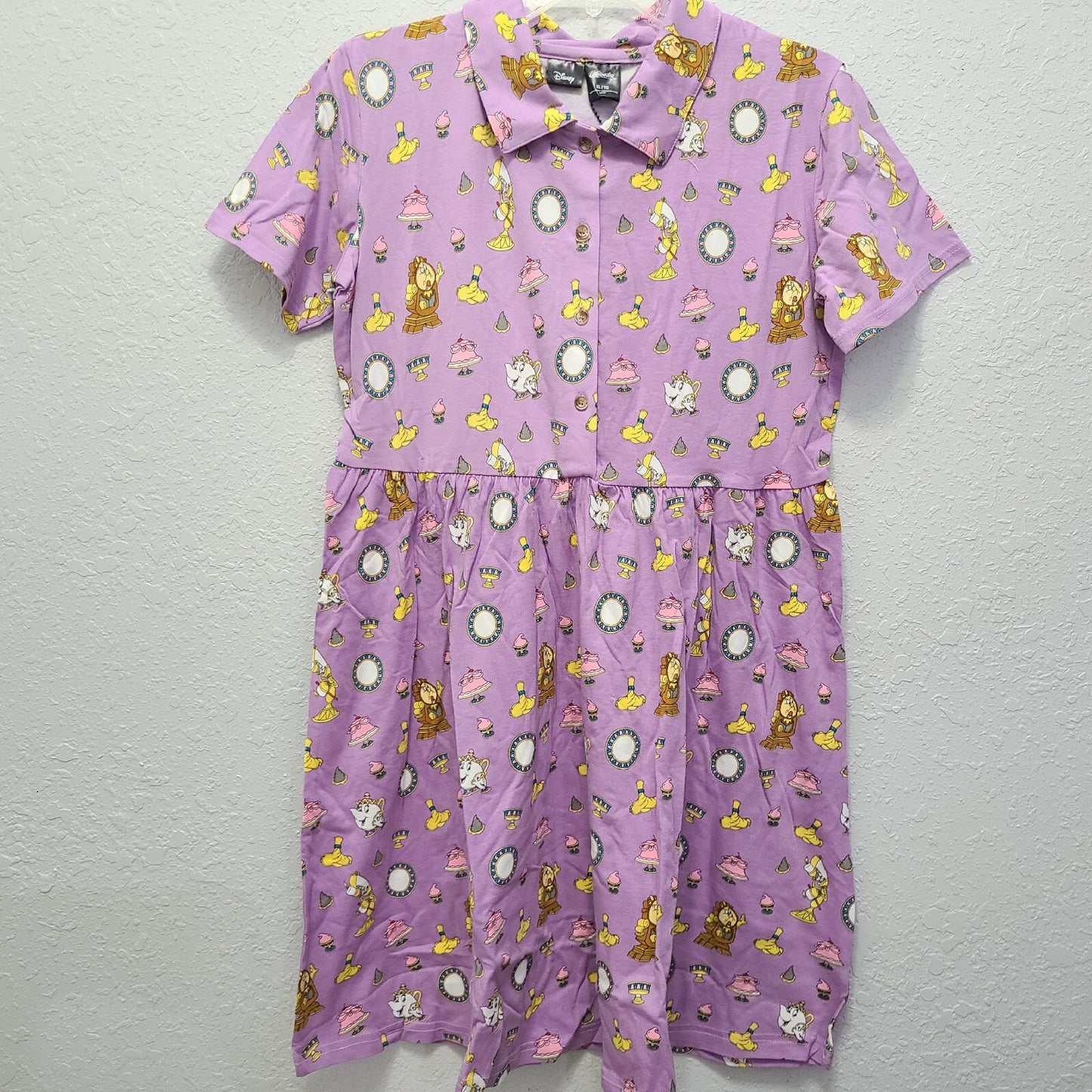 XL Disney Shop Cakeworthy Beauty & the Beast Be Our Guest Purple Dress Lumiere