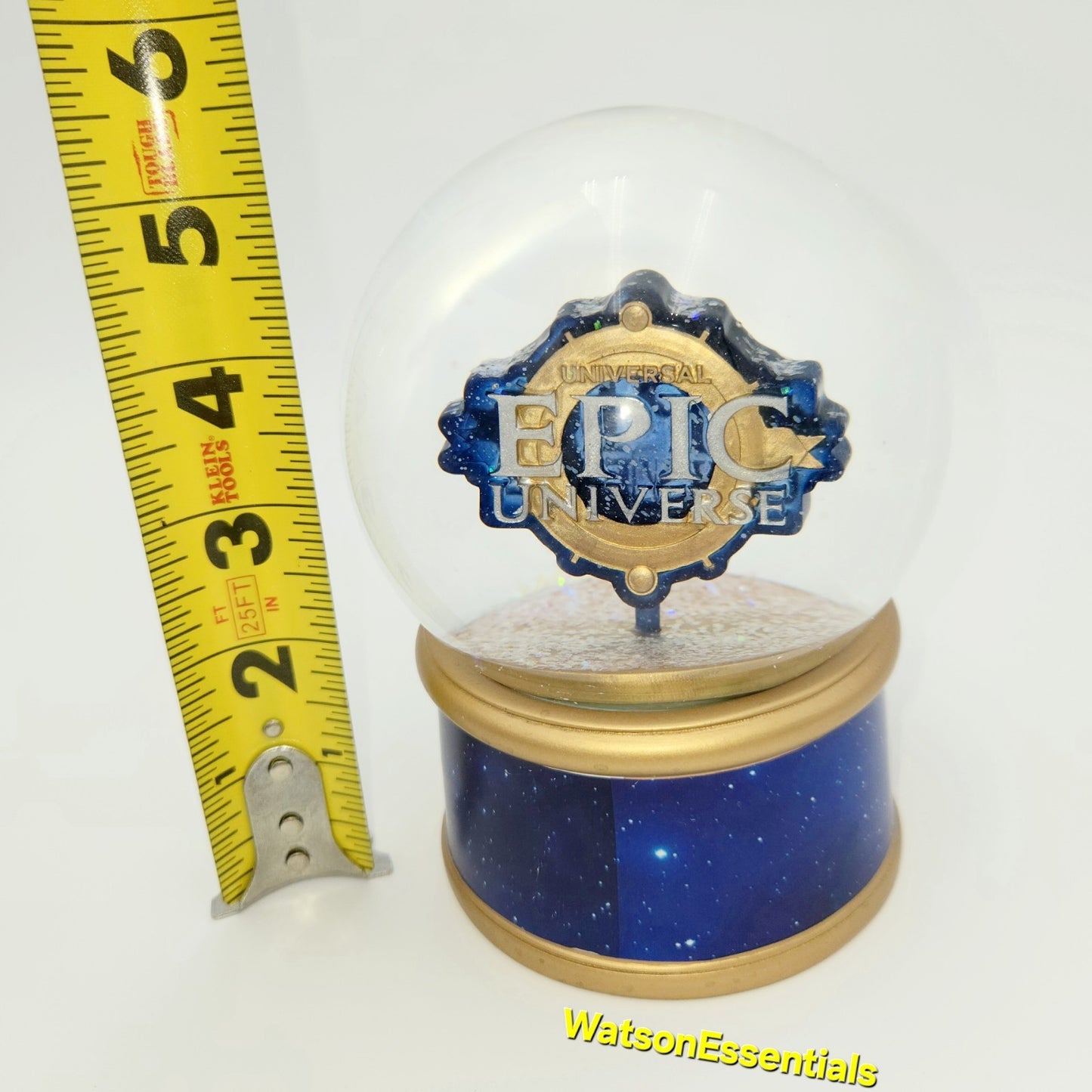 EPIC Universe Logo Snowglobe Water Globe Universal Studios Orlando Blue & Golden