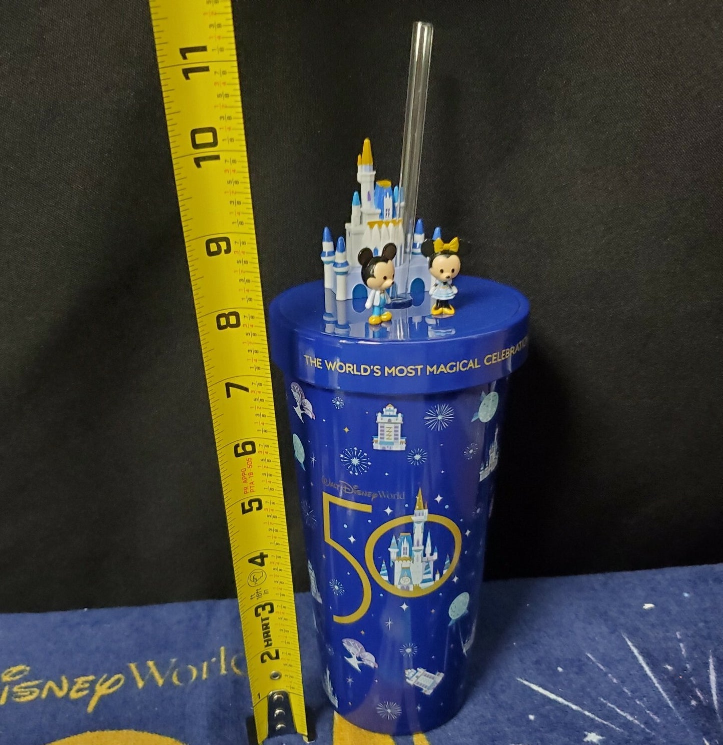 2022 Disney 50th Anniversary Mickey & Minnie Castle Cuties Metal Drink Tumbler