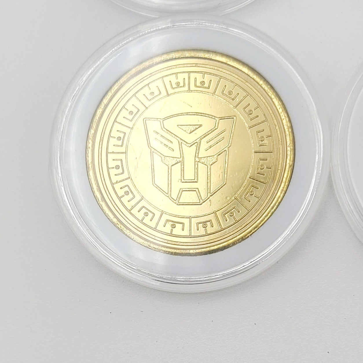Set Of 4 Transformers Coin Medallion Bumblebee Optimus Prime Universal Studios
