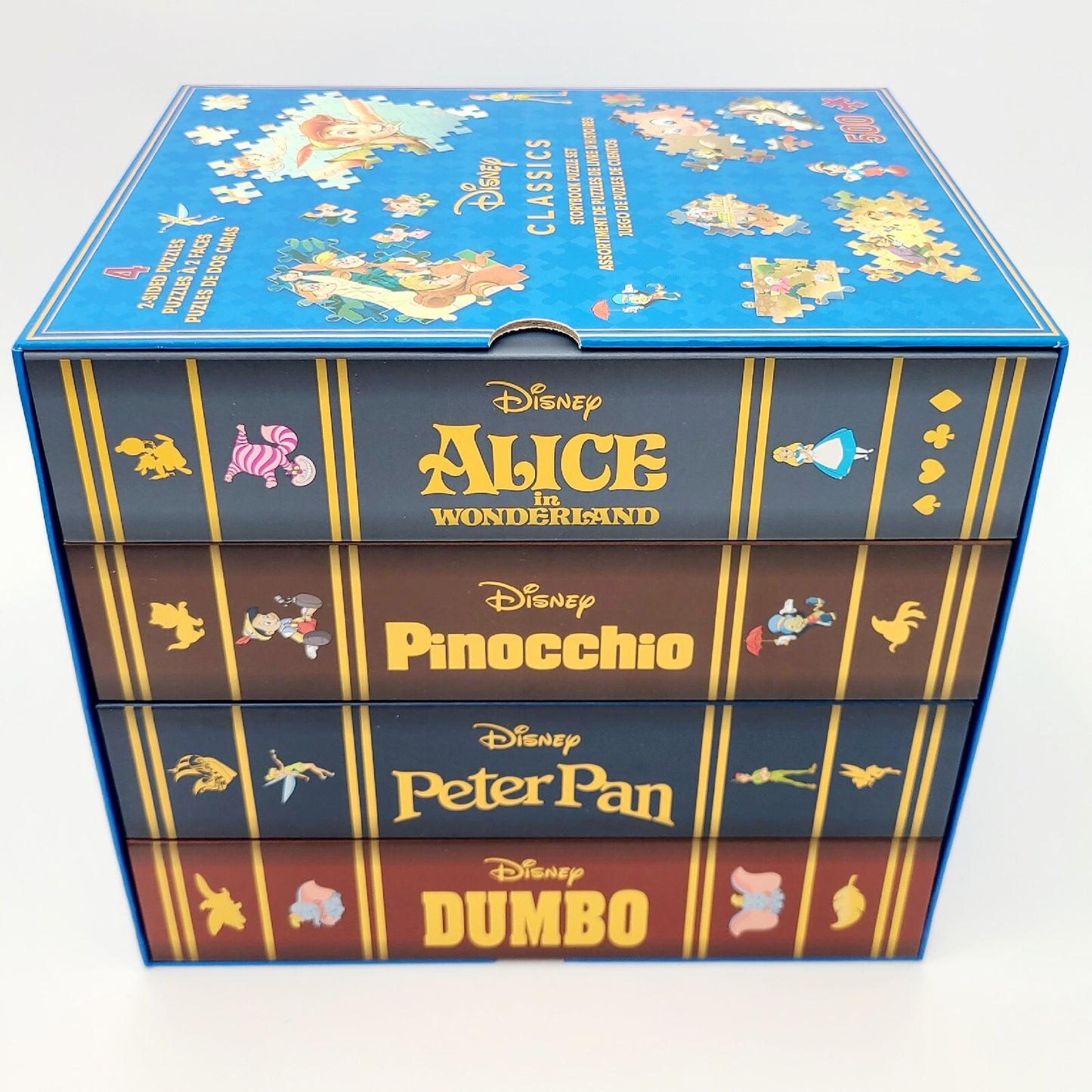 Disney Park Storybook Classics 4-Pack Puzzle Set Pinocchio Dumbo Peter Pan Alice