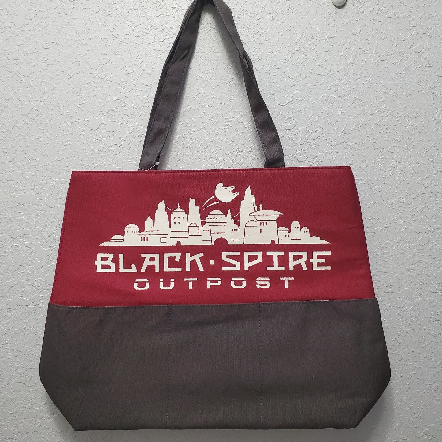 Disney Parks Star Wars Galaxy’s Edge Canvas Zipper Tote Bag Black Spire Outpost