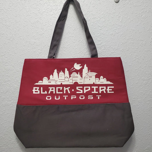 Disney Parks Star Wars Galaxy’s Edge Canvas Zipper Tote Bag Black Spire Outpost