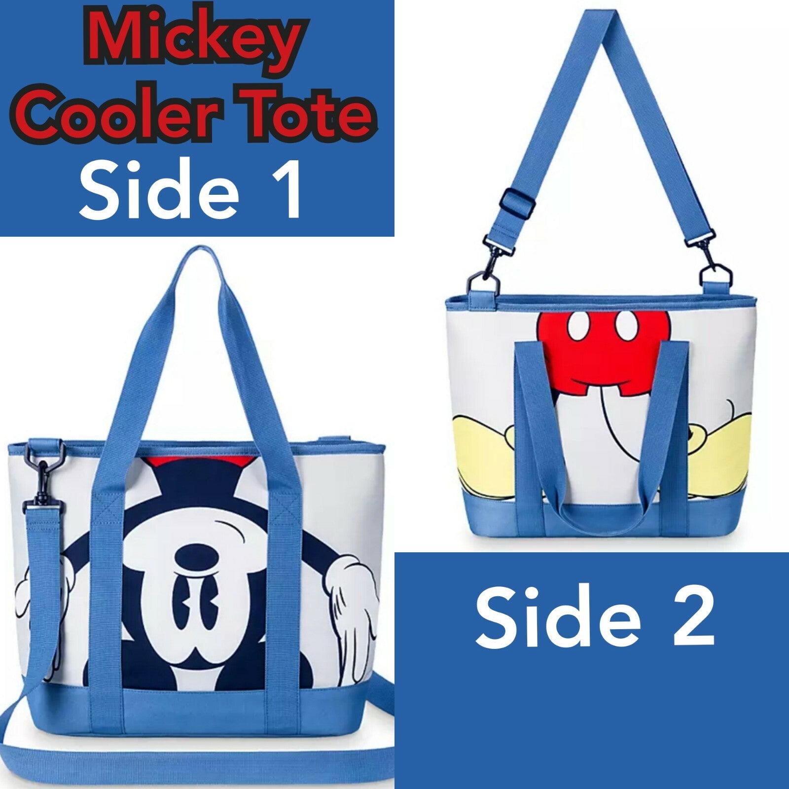 Disney Store Mickey Mouse Summer Fun Cooler Insulated Tote Beach Bag
