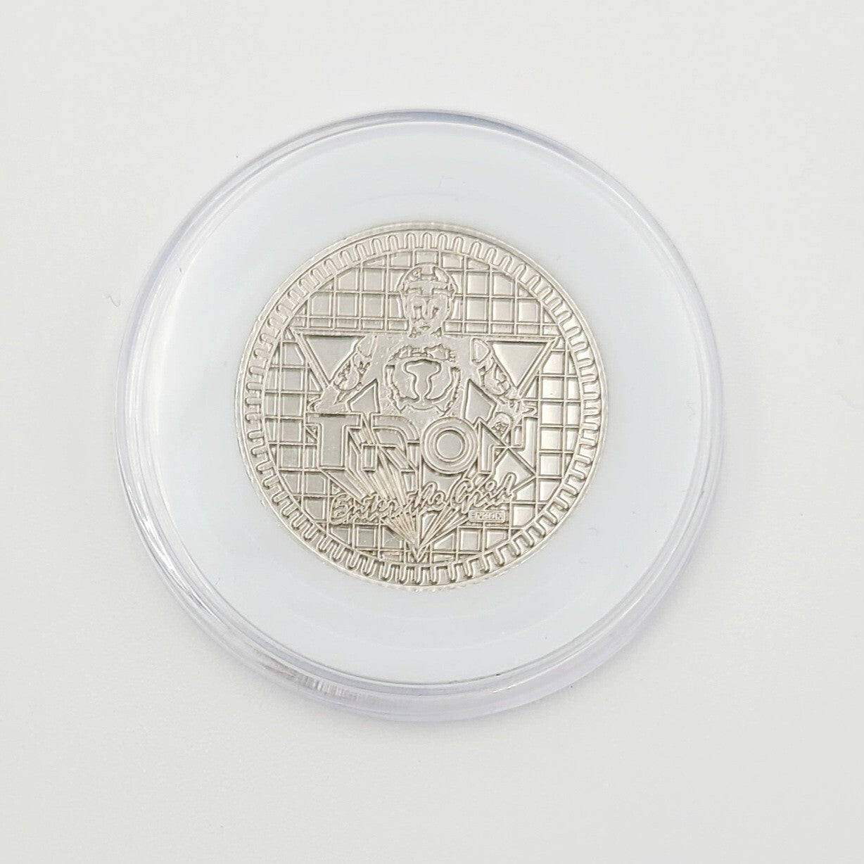 Tron Enter The Grid Coin Disney Park Flynns Arcade Silver Color Metal Medallion
