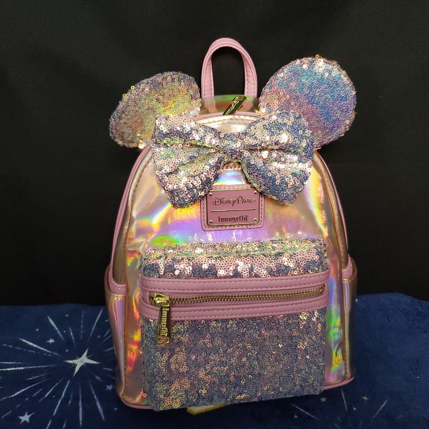 *Backpack Set* Disney Parks 50th Anniversary Iridescent Pink & Blue Loungefly