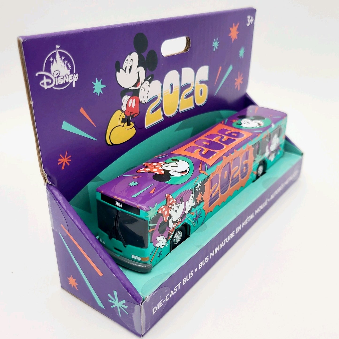 2026 Disney Parks Diecast Bus Transport Toy Dated Year Mickey & Minnie Mouse New