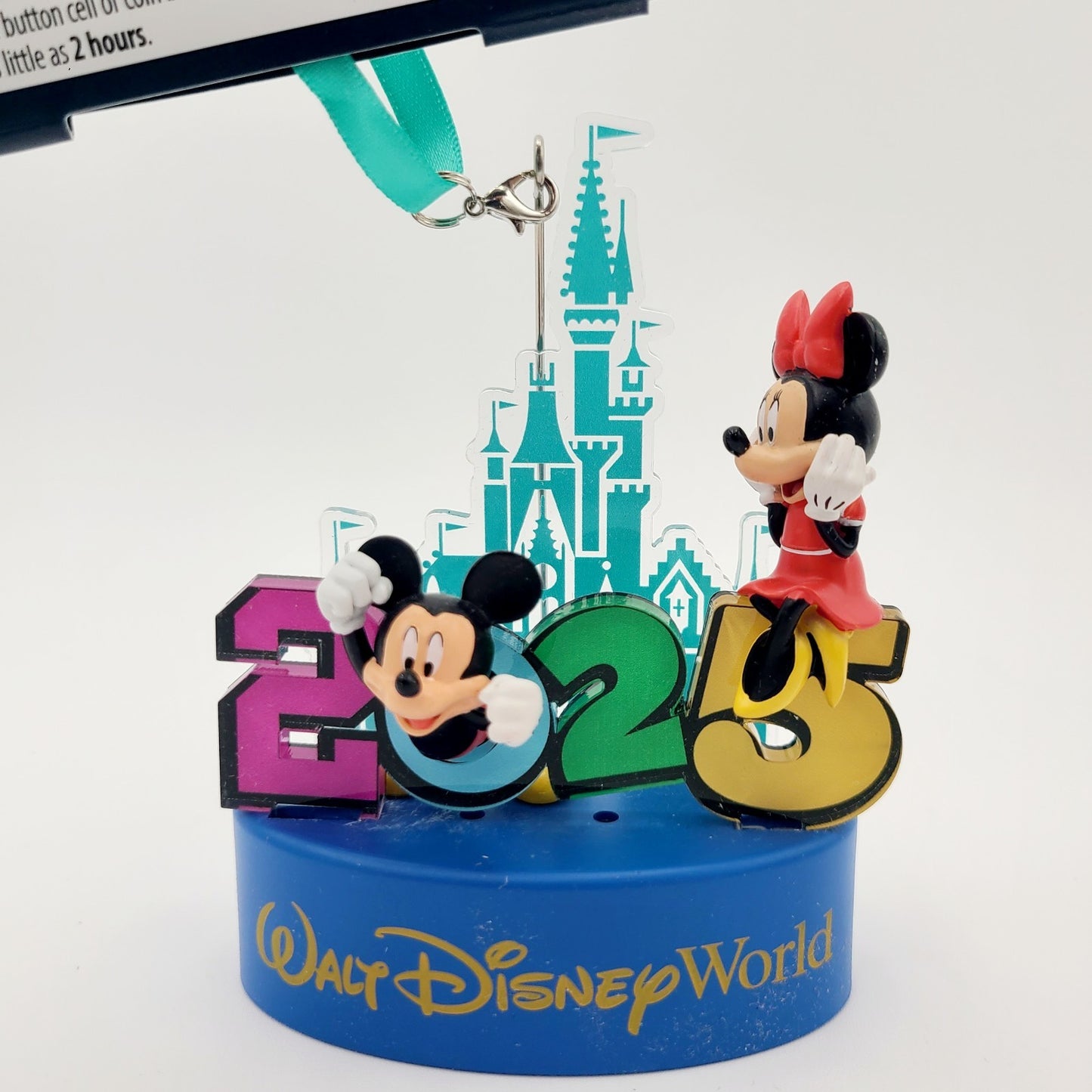 Walt Disney World Parks 2025 Mickey Minnie Mouse Castle Light-Up Ornament NEW