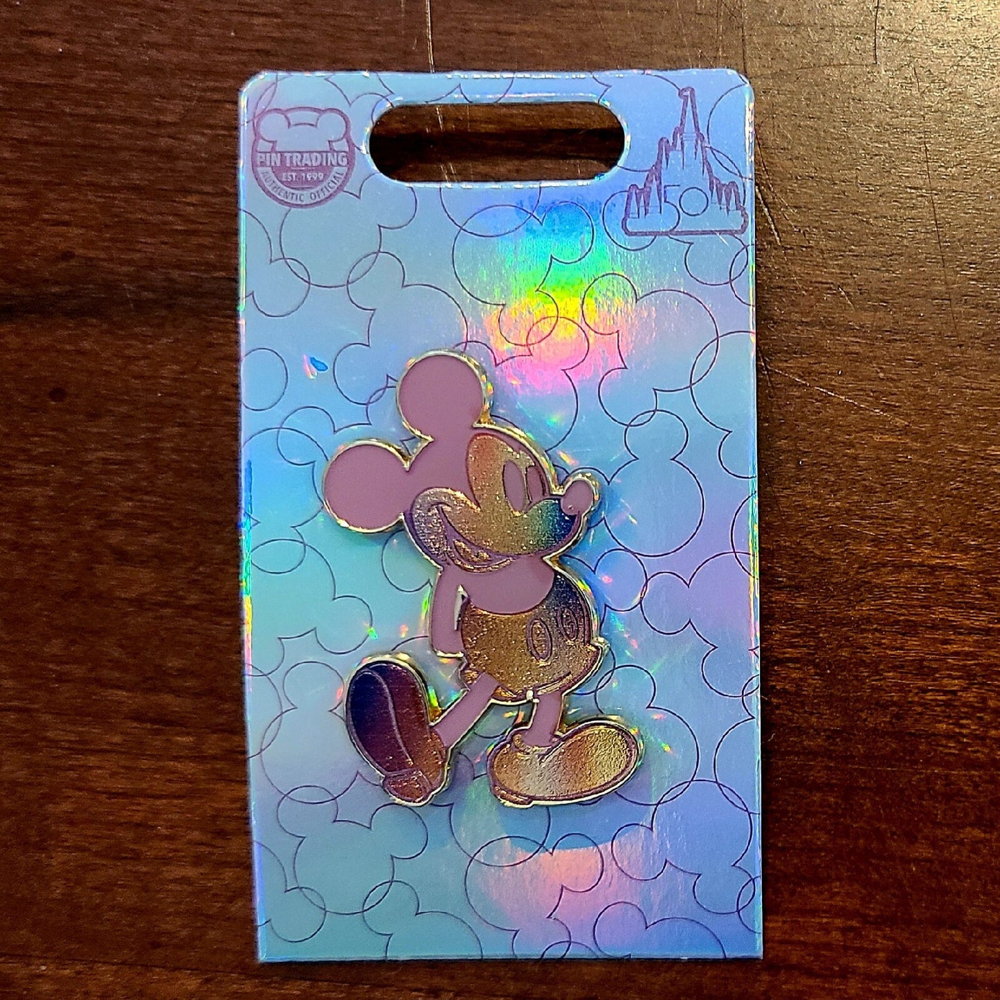 *2 Pin Set* Disney Parks 50th Anniversary EARidescent Pink Blue Mickey Mouse WDW