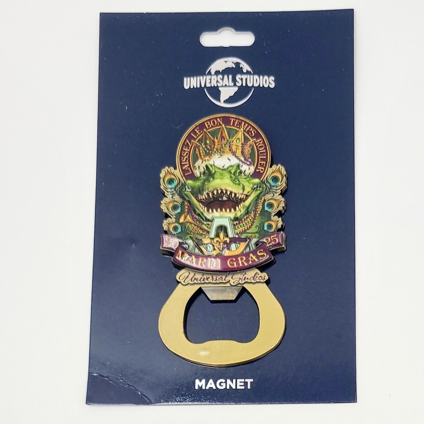 NEW Universal Studios Mardi Gras 2025 King Gator Bottle Opener Magnet Orlando