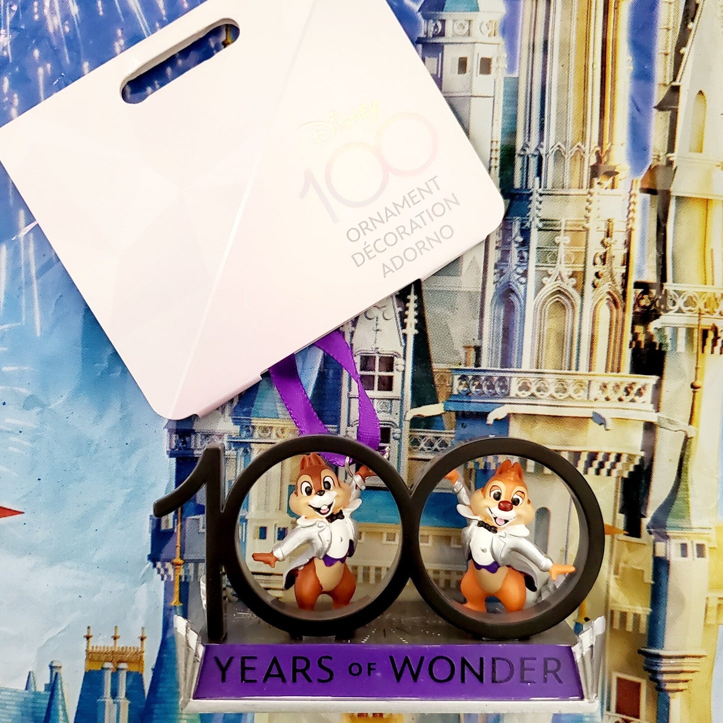 2023 Disney Parks 100 Years Chip & Dale Holiday Christmas Ornament New