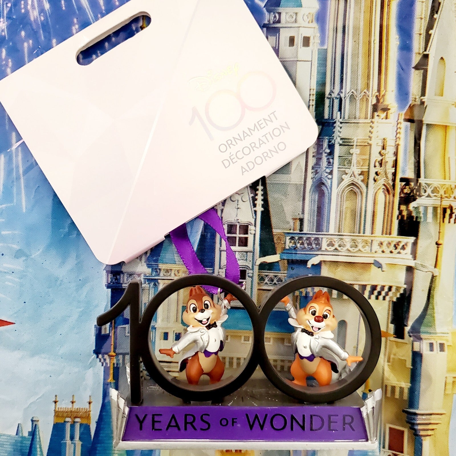 2023 Disney Parks 100 Years Chip & Dale Holiday Christmas Ornament New