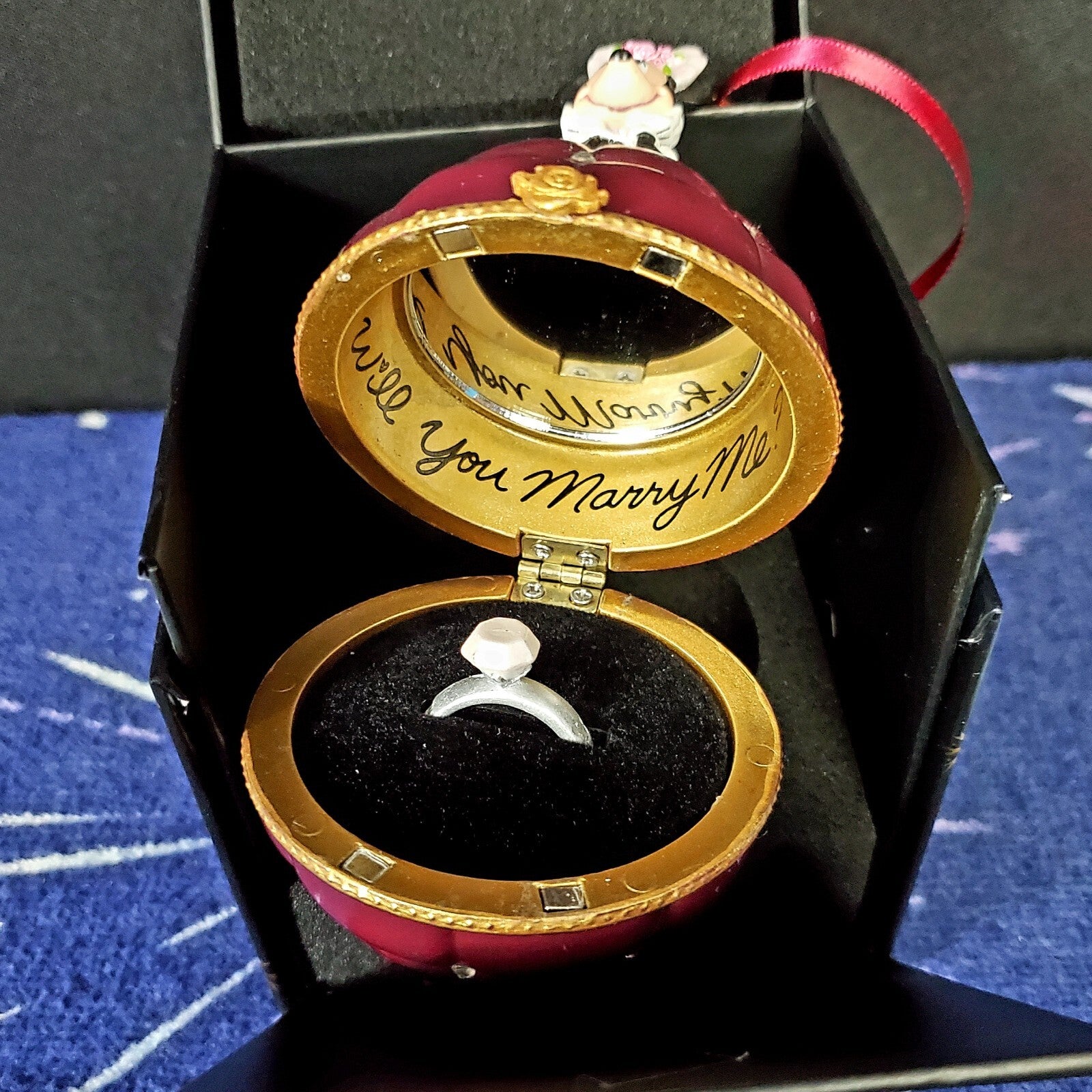 2022 Disney Parks Sketchbook Ornament Engagement Box Minnie Mouse Wedding New