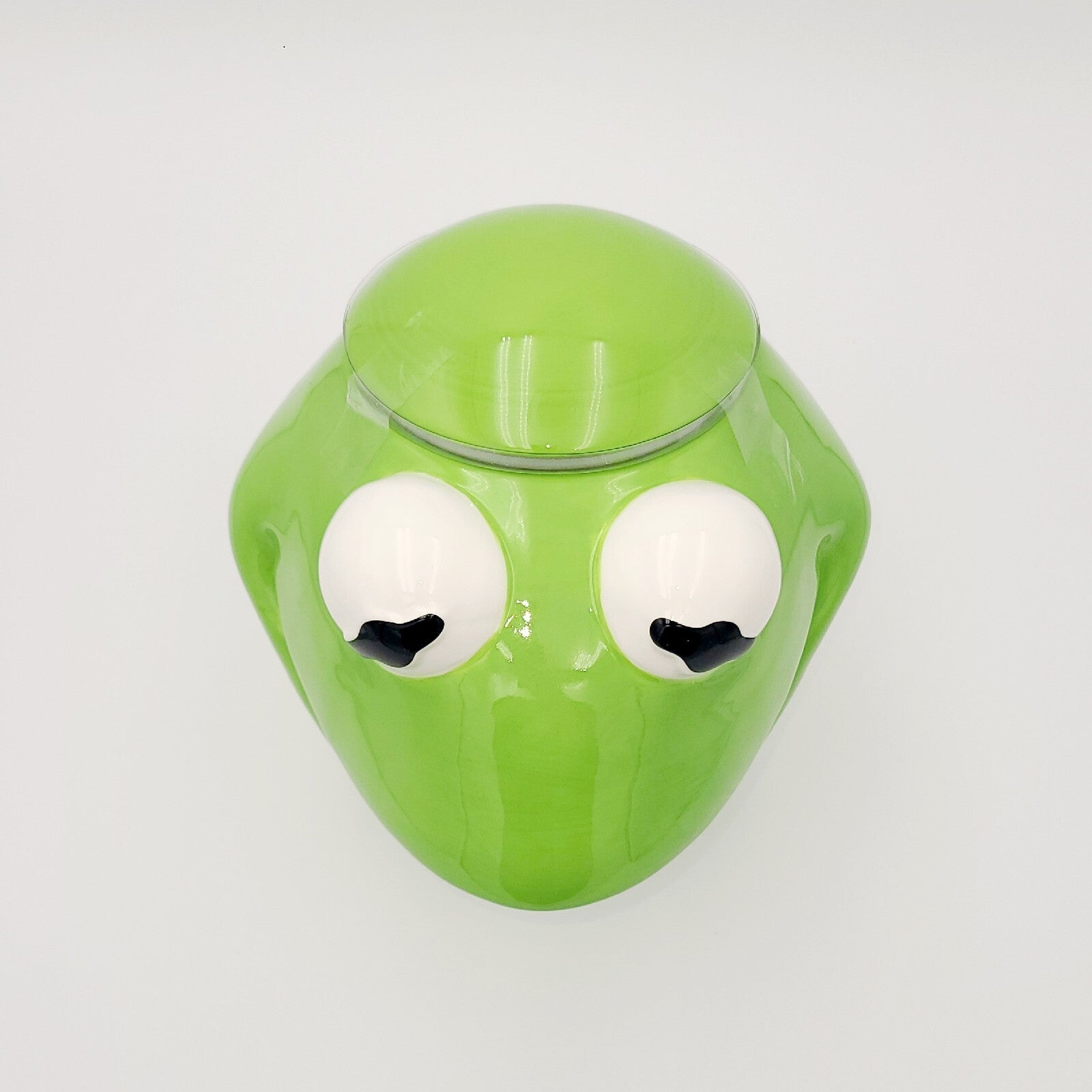 NEW 2023 Disney Parks The Muppets Kermit The Frog Ceramic Green 9.5" Cookie Jar
