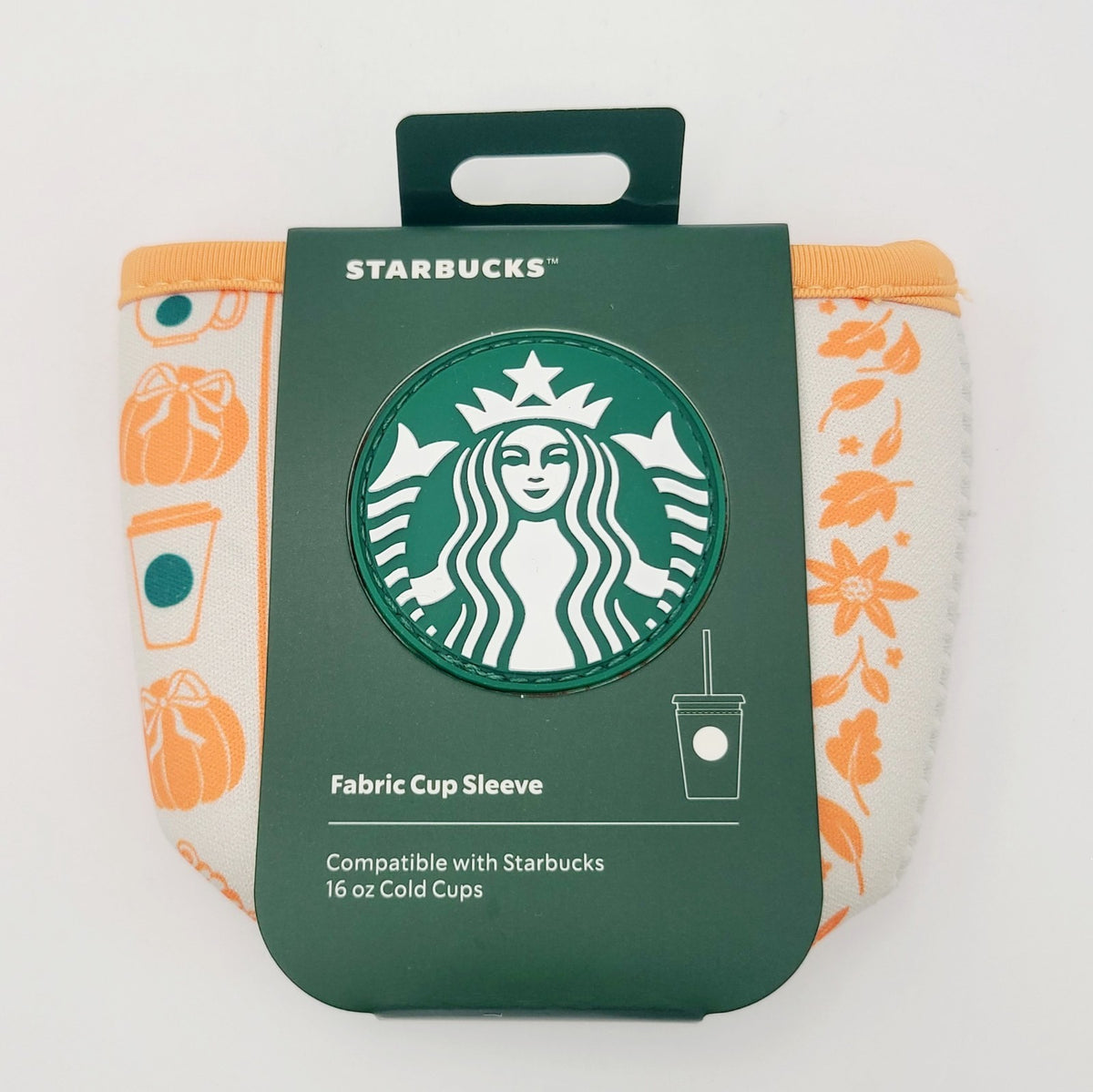 2026 Disney World Parks Starbucks Pumpkin Spice Fabric 16 Oz. Cold Cup Sleeve