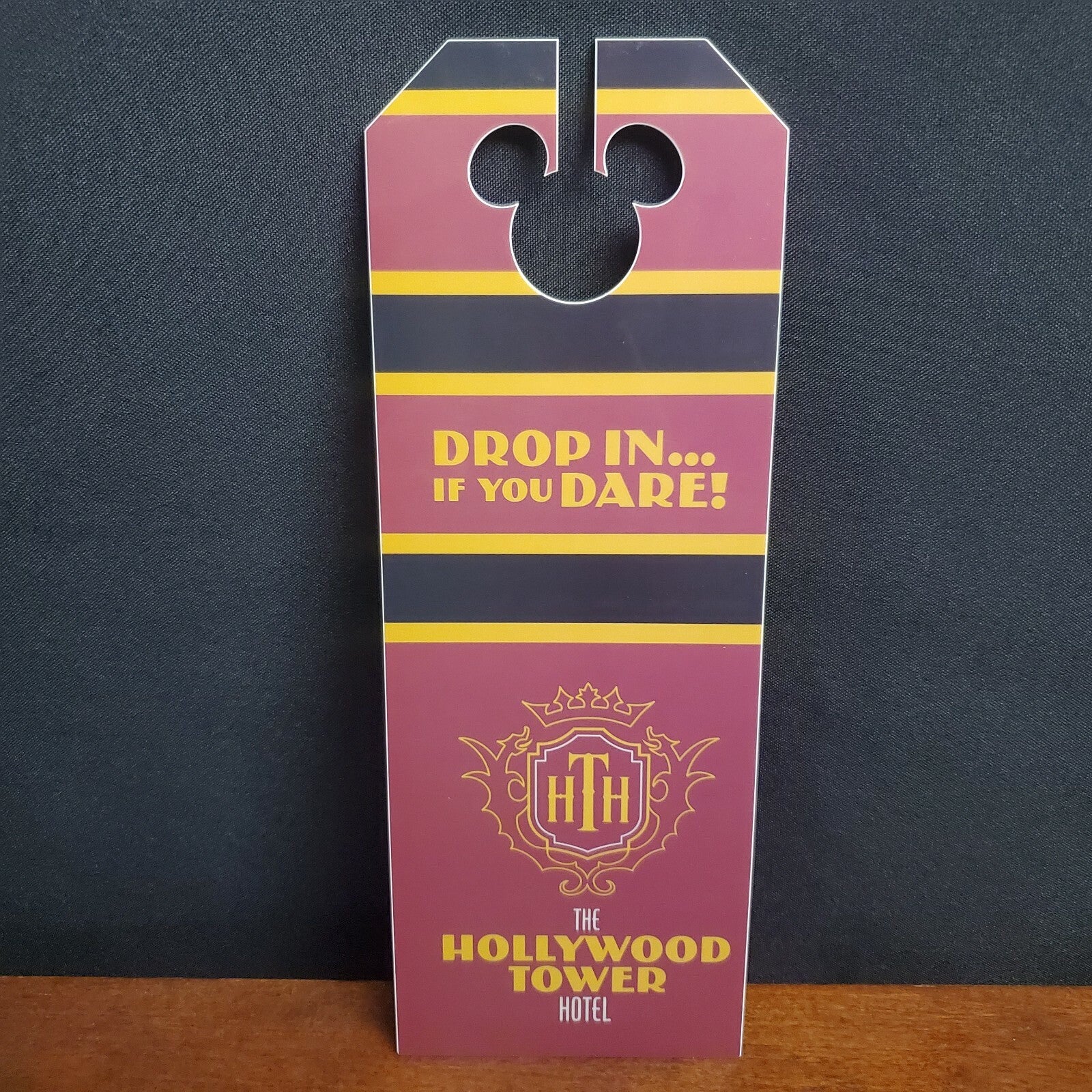 Disney Parks Door Hanger Hollywood Studios Tower of Terror DROP IN IF YOU DARE
