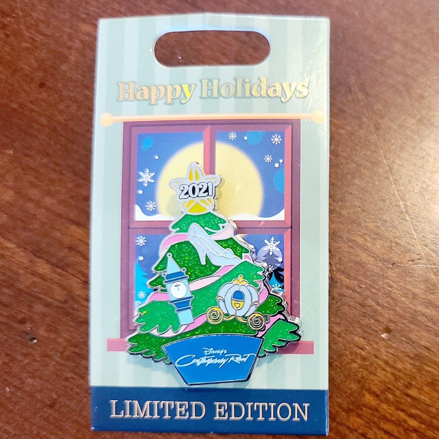 2021 Disney Pin Christmas Happy Holidays Contemporary Cinderella Fairy Godmother