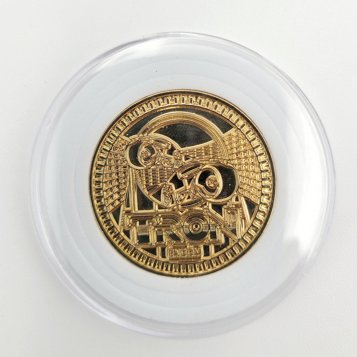 TRON Lightcycle Coin Disney Park Flynns Arcade Golden Color Metal Medallion WDW