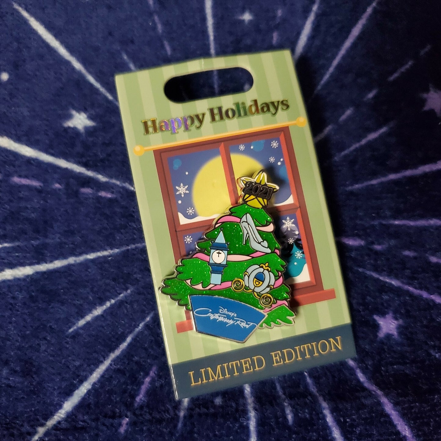 2021 Disney Pin Christmas Happy Holidays Contemporary Cinderella Fairy Godmother
