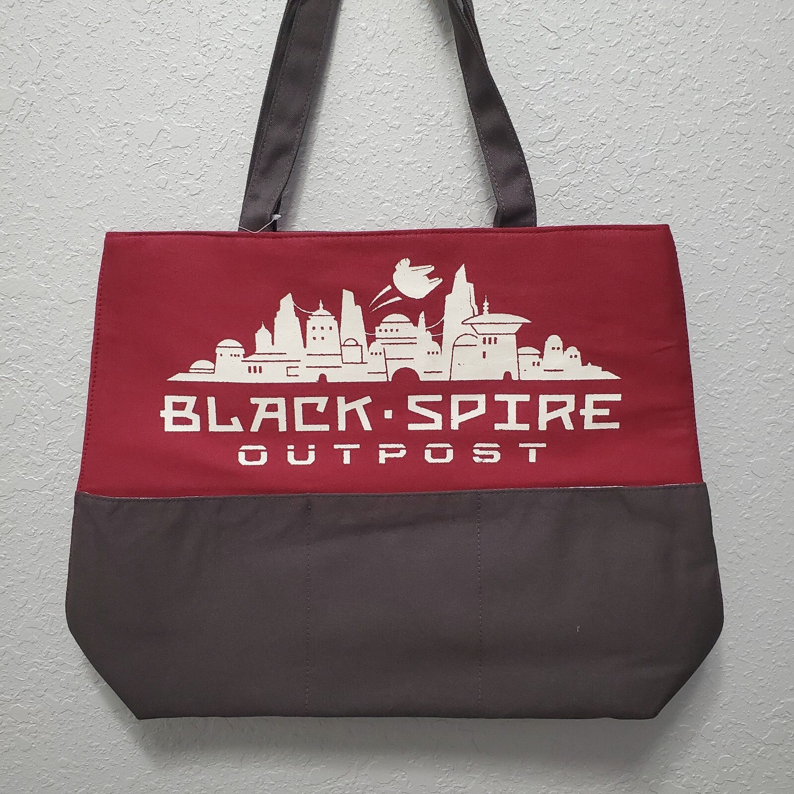 Disney Parks Star Wars Galaxy’s Edge Canvas Zipper Tote Bag Black Spire Outpost
