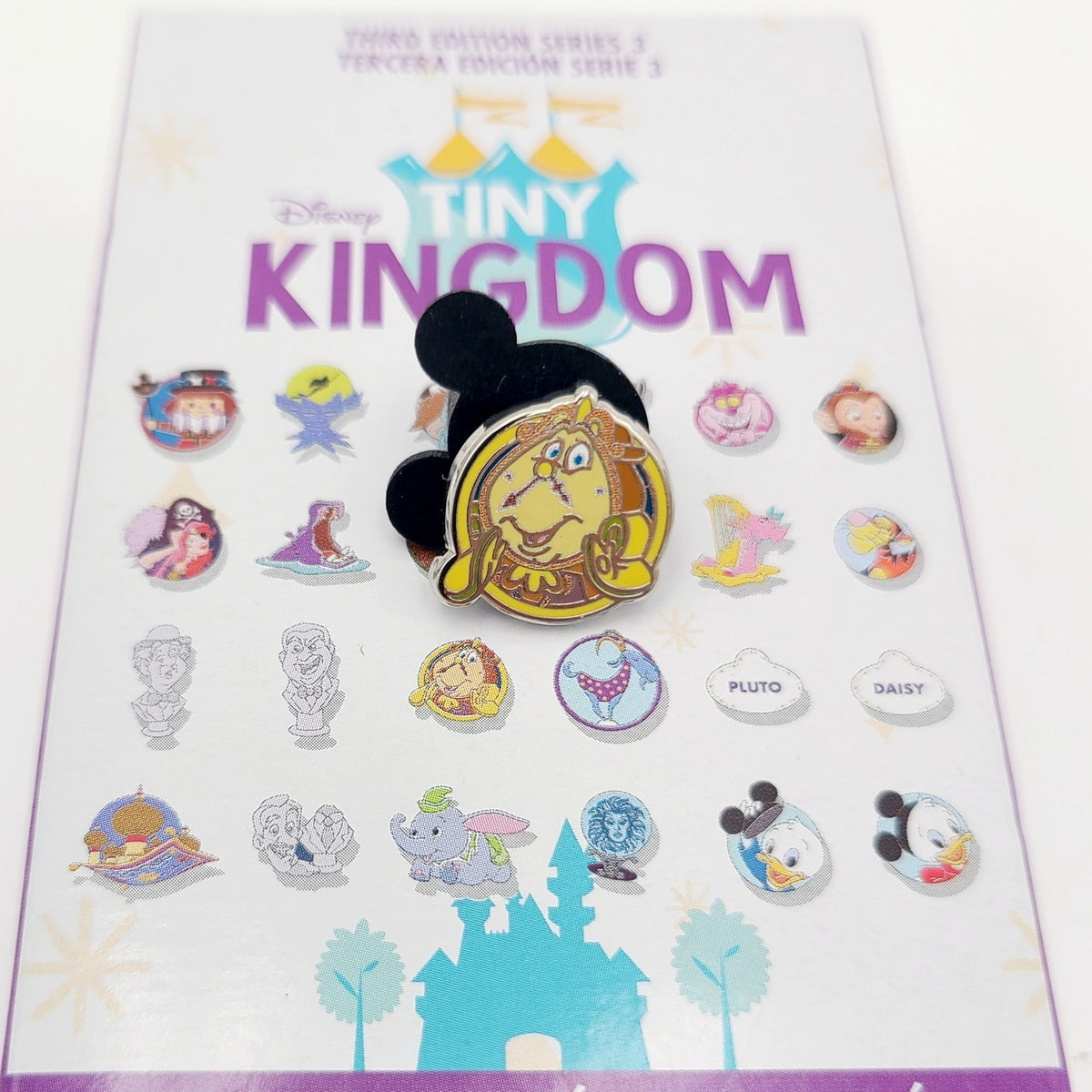 2022 Disney Parks Tiny Kingdom 3rd Edition Series 3 Pin Cogsworth Beauty & Beast