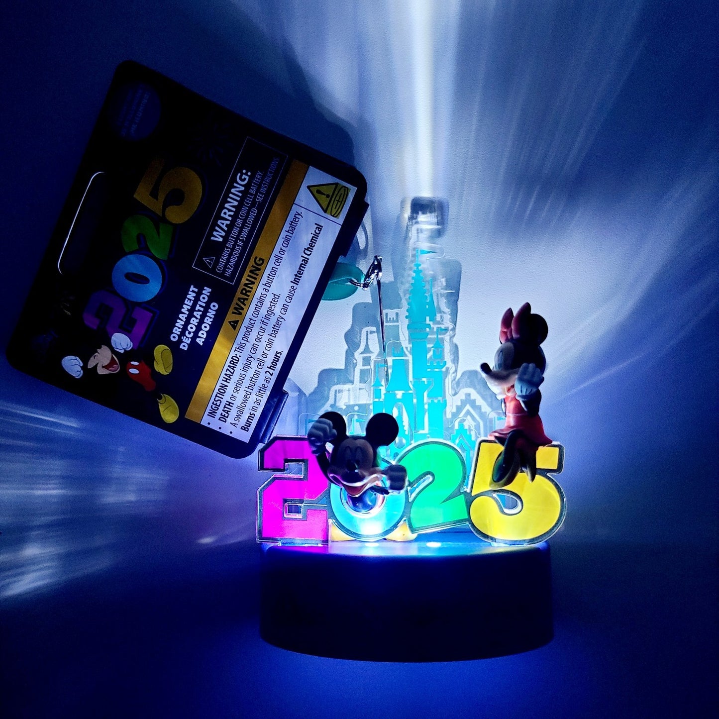 Walt Disney World Parks 2025 Mickey Minnie Mouse Castle Light-Up Ornament NEW