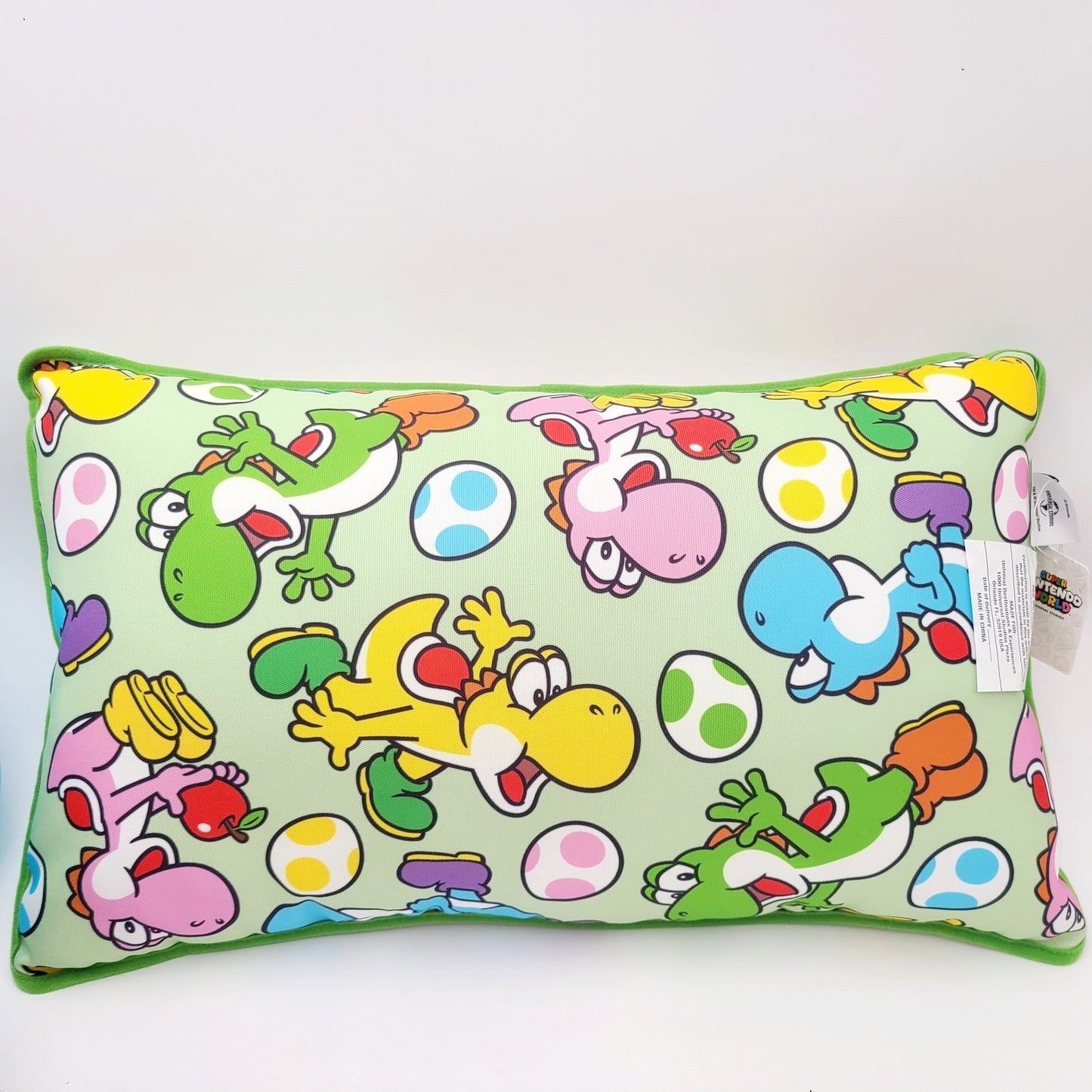NEW Universal EPIC Universe Nintendo Multicolor Yoshi Throw Green Pillow 20"x12"