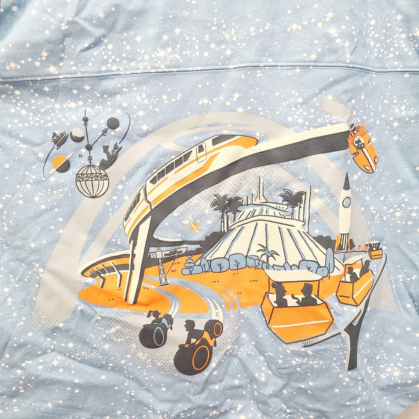 LARGE Walt Disney World Parks Magic Kingdom Tomorrowland Spirit Jersey TRON New