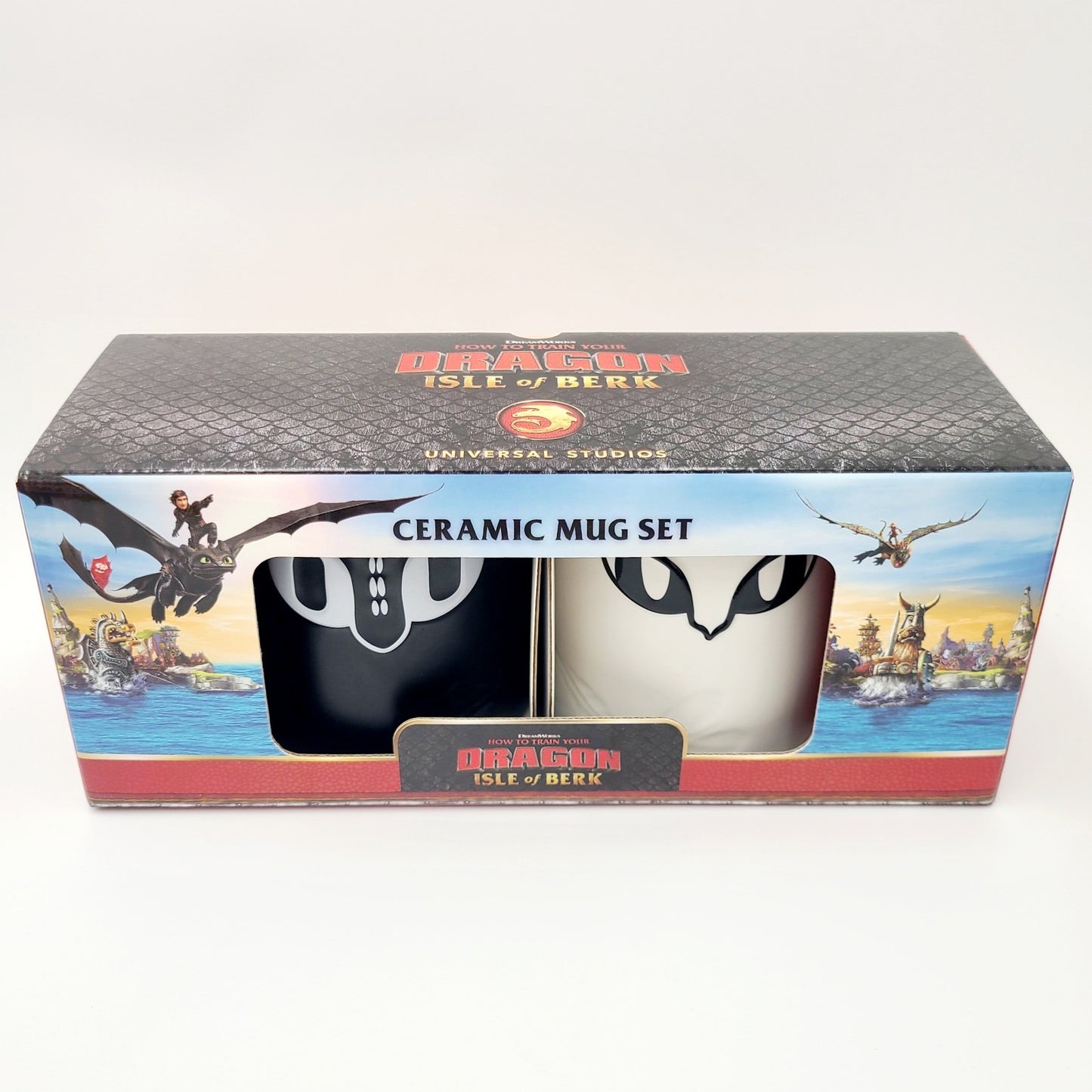 *2 Mug Set* Universal Epic How To Train Your Dragon Night Light Fury Ceramic Cup