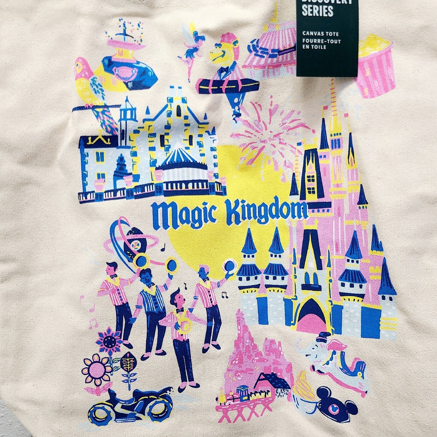 2024 Walt Disney World Park Magic Kingdom Bag Canvas Tote Starbucks Discovery