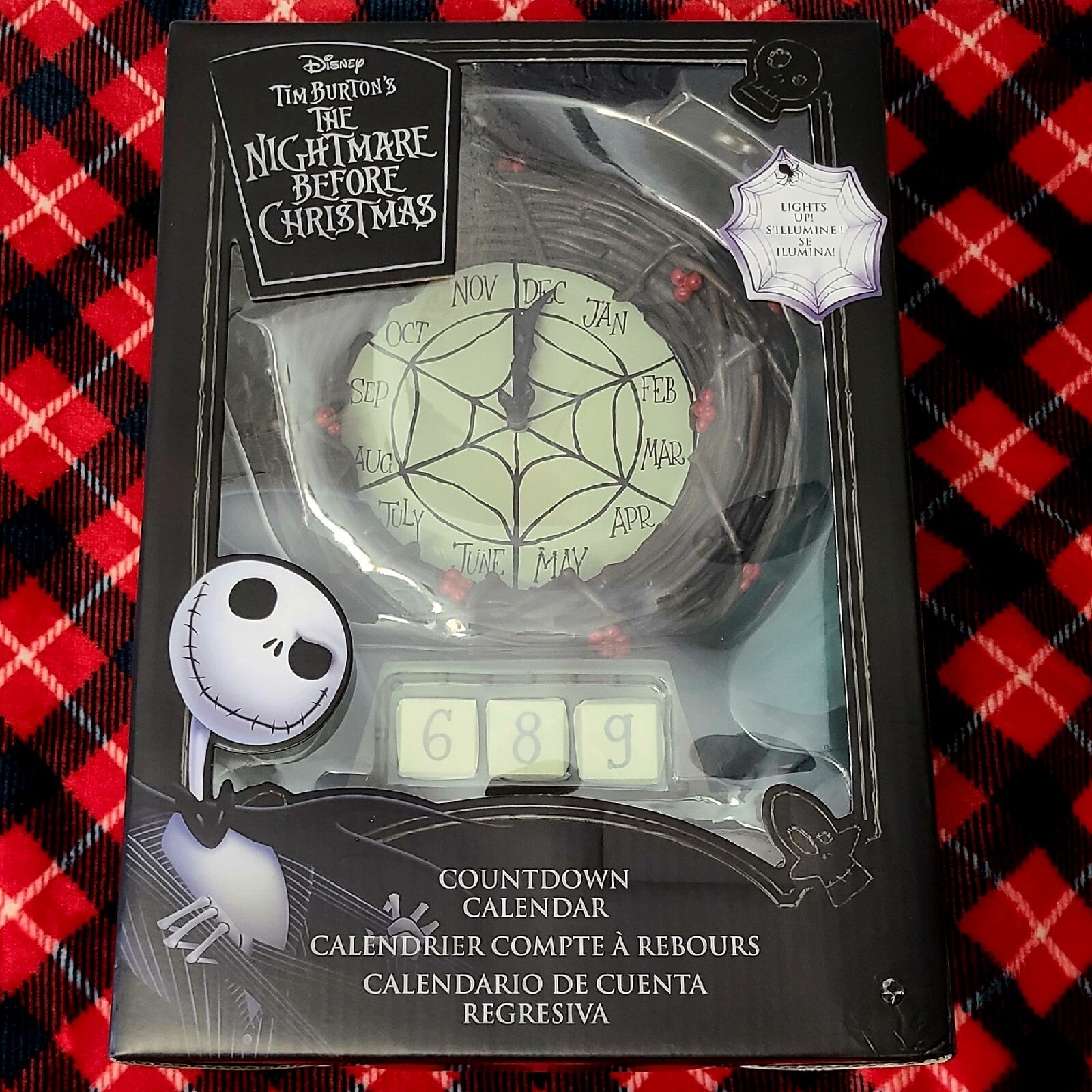 Disney Parks Nightmare Before Christmas Light-Up Countdown Clock Calendar NBC