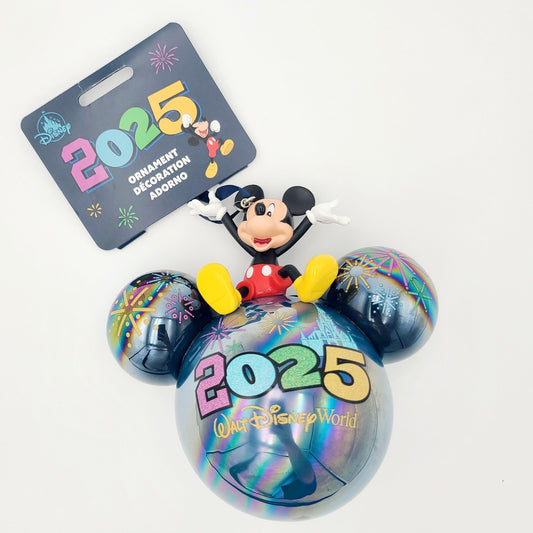 NEW 2025 Walt Disney World Parks Mickey Mouse Christmas Ornament Glass Fireworks