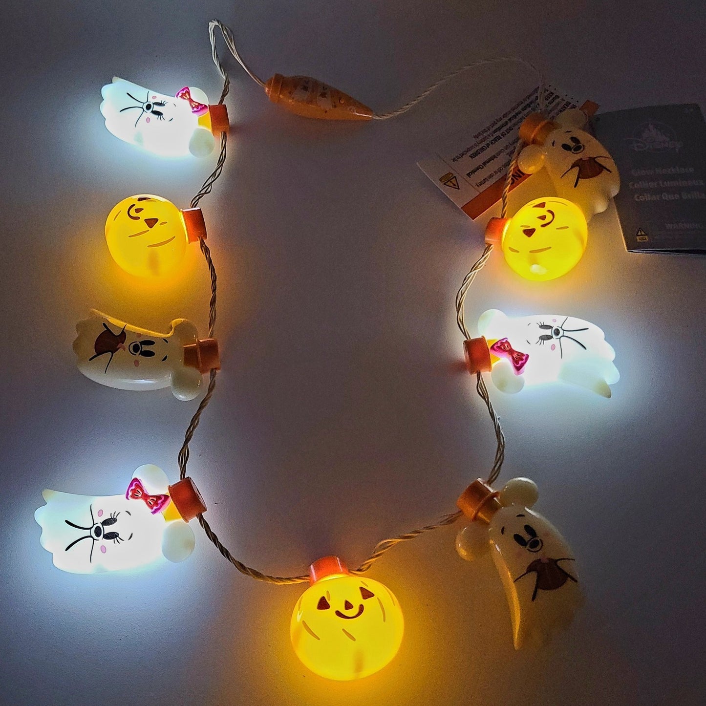*Light up Necklace* 2025 Disney Parks Halloween Mickey Minnie Ghosts Pumpkin NEW