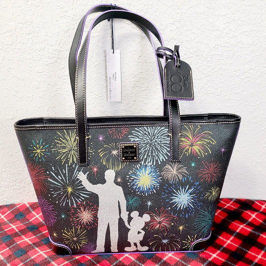 2023 Disney Park 100 Finale Dooney Bourke Partners Mickey Walt Firework Bag Tote