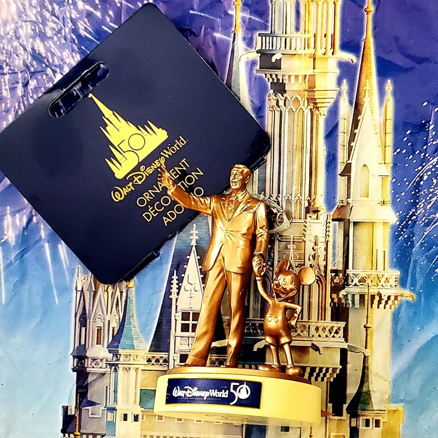 Walt Disney World Parks 50th Anniversary Partners Walt & Mickey Mouse Ornament