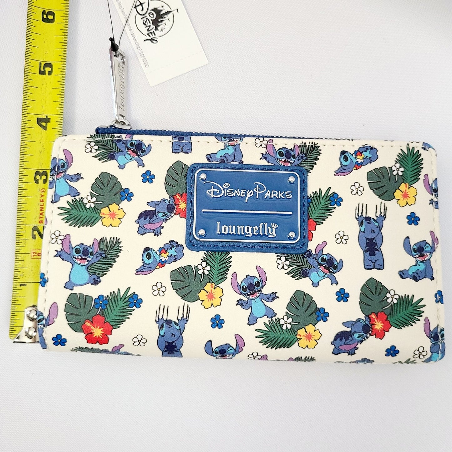 NEW Disney Parks Loungefly STITCH Summer Tropical Floral AOP Pattern Wallet WDW