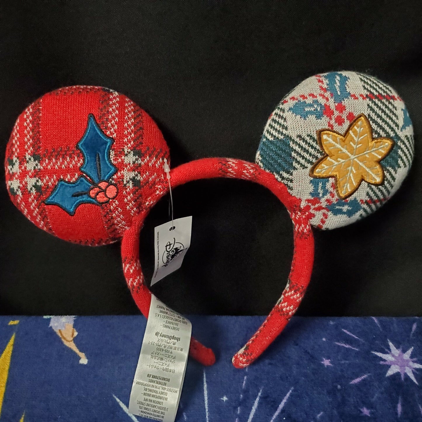 NEW Disney Parks Mickey Holiday Plaid Christmas Sweater Headband Ears NWT 2021