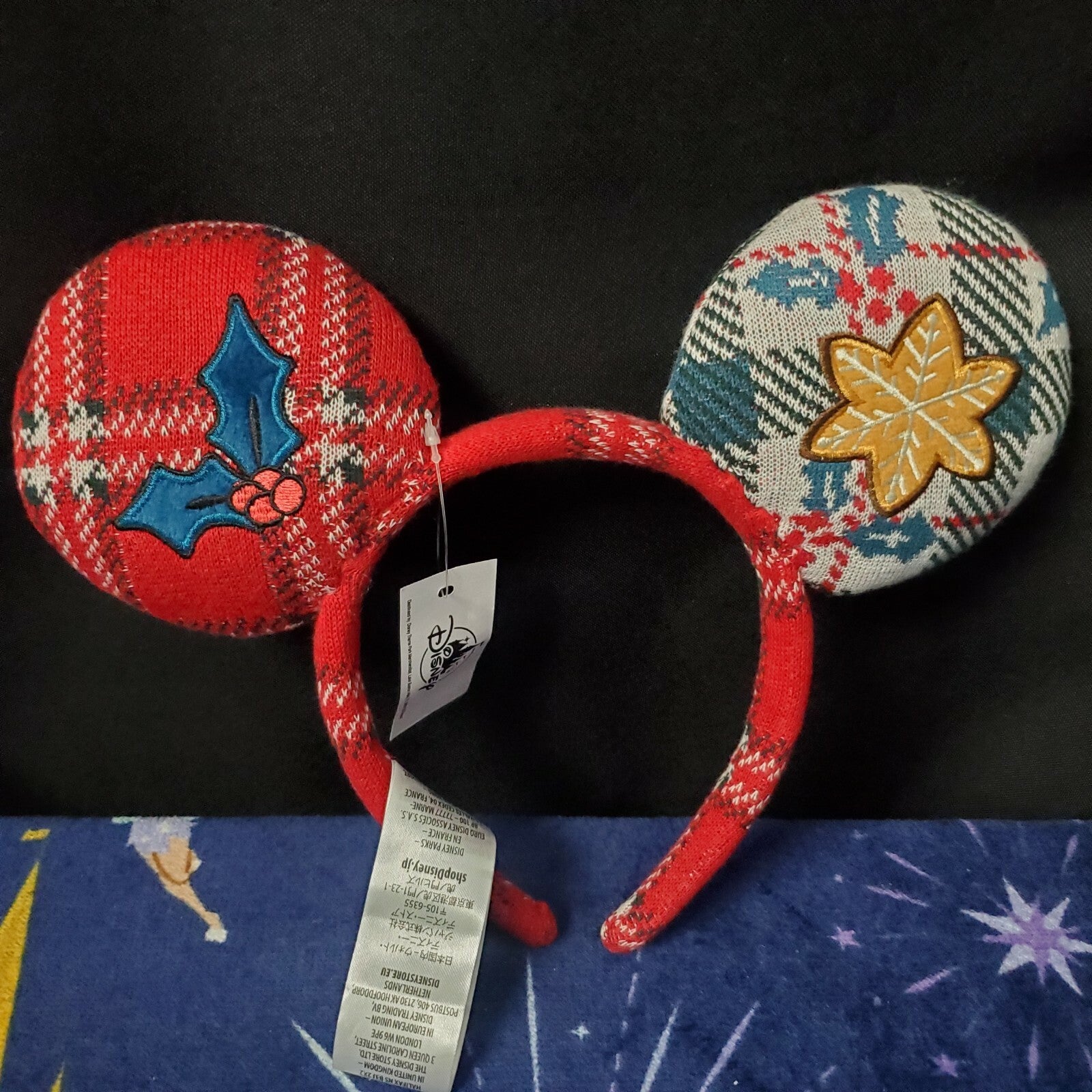NEW Disney Parks Mickey Holiday Plaid Christmas Sweater Headband Ears NWT 2021