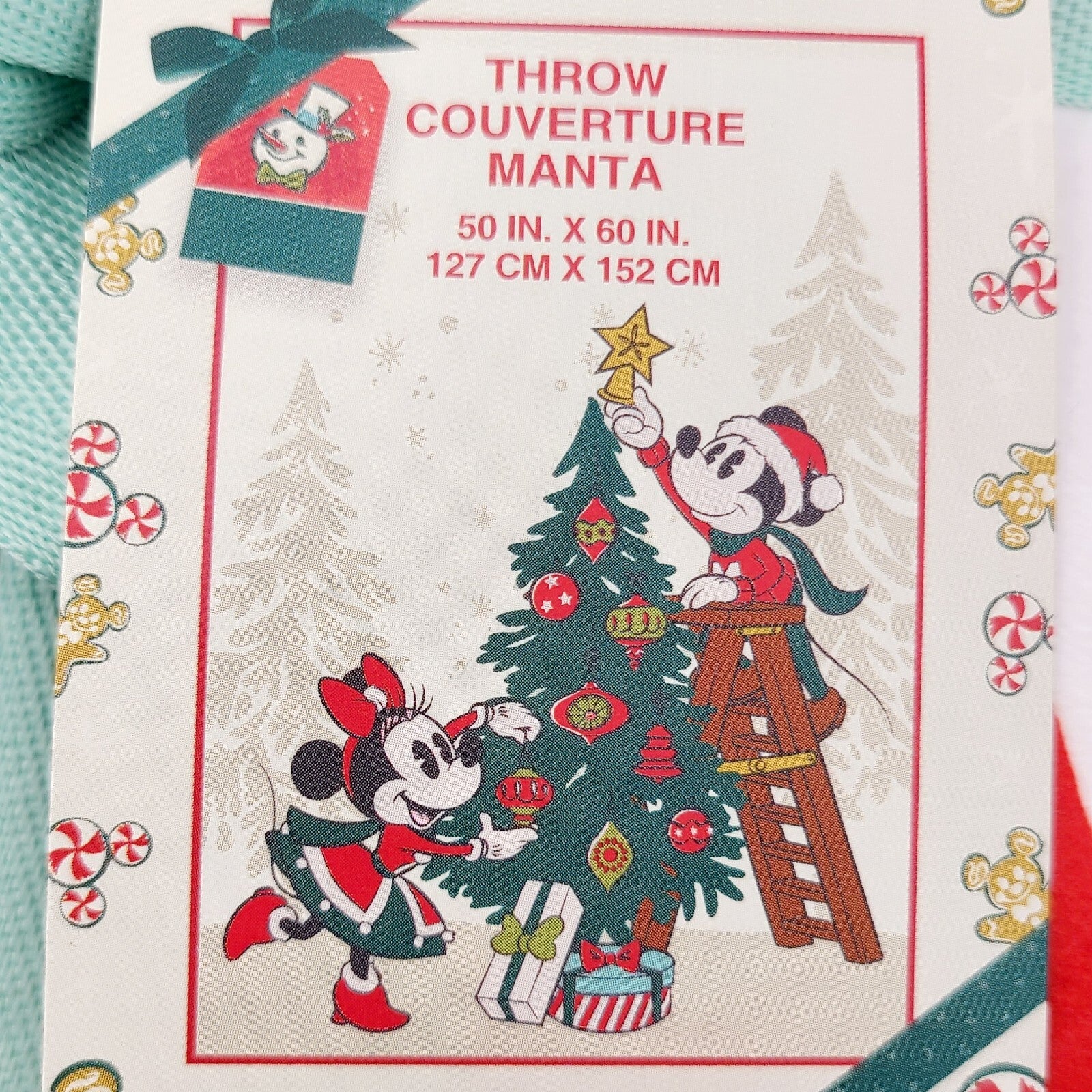 2022 Disney Parks Mickey Mouse Christmas Holiday Cozy Fleece Blanket Throw 50x60
