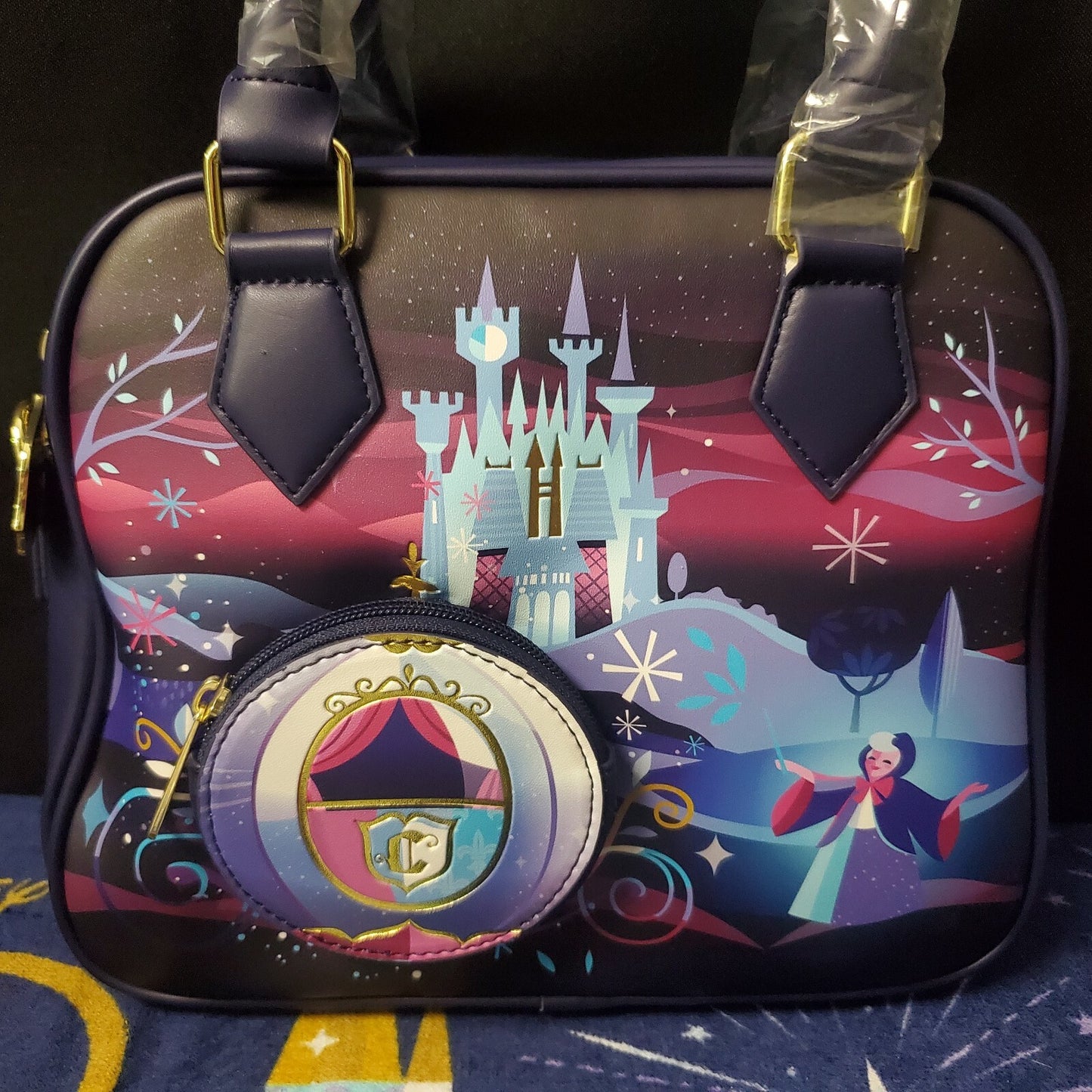 NEW Disney Loungefly Cinderella Castle Crossbody Bag Purse & Mini Backpack Set