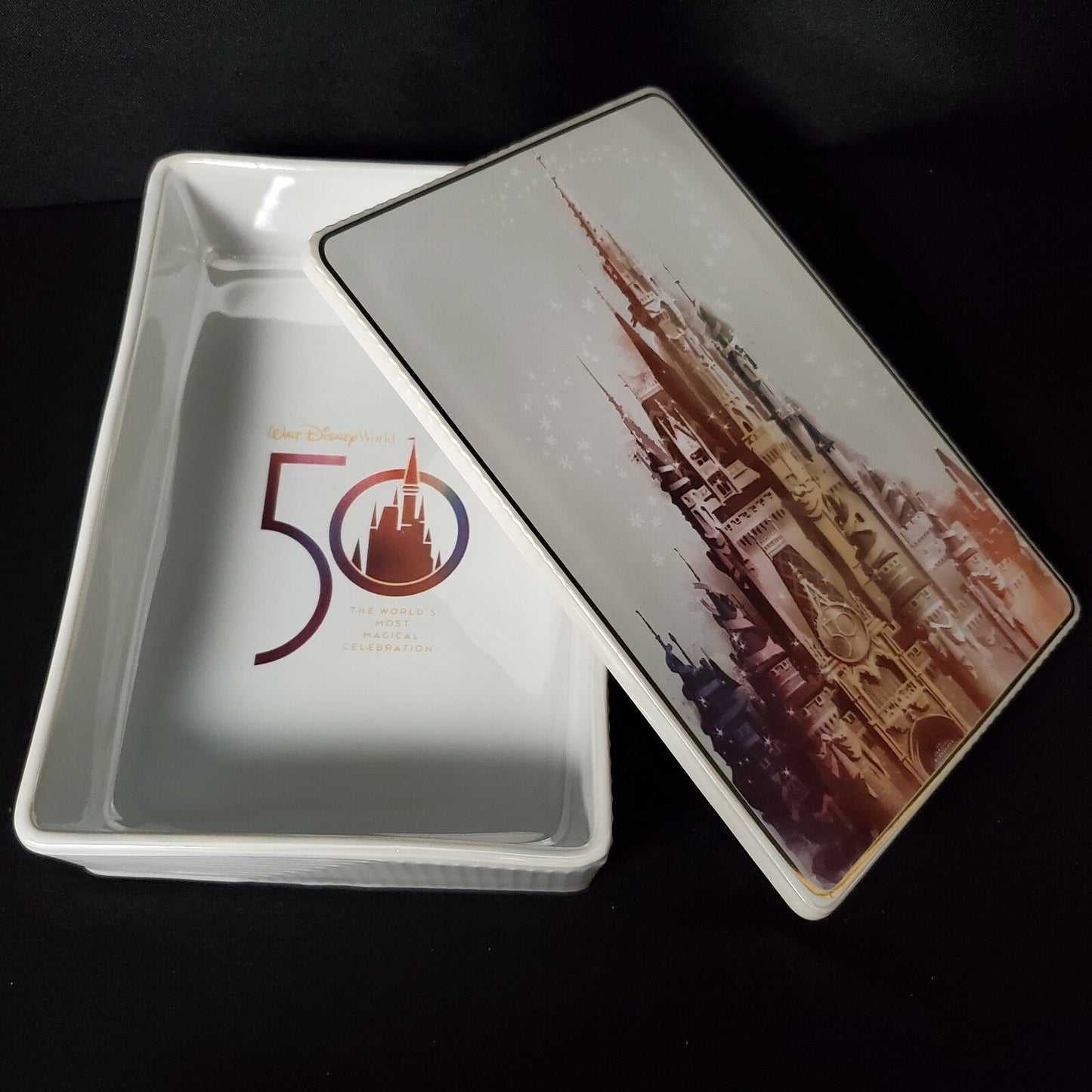 2021 Disney Parks WDW 50th Anniversary Celebration Castle Ceramic Decorative Box