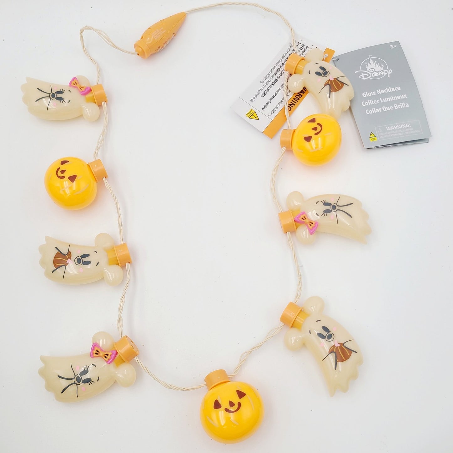 *Light up Necklace* 2025 Disney Parks Halloween Mickey Minnie Ghosts Pumpkin NEW