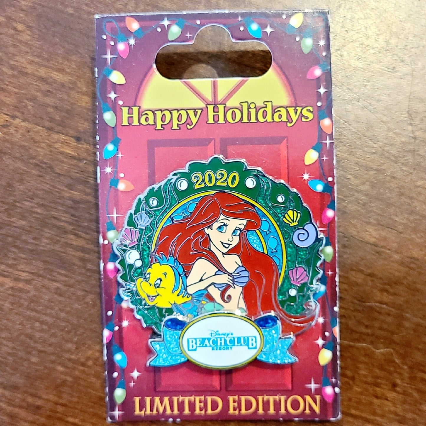 NEW Disney WDW Little Mermaid Ariel Beach Club Resort Happy Holidays Pin 2020 LE