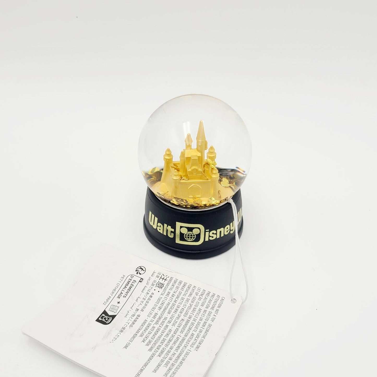 Walt Disney World Parks Cinderella Gold Castle Mickey Glitter MINI Water Globe