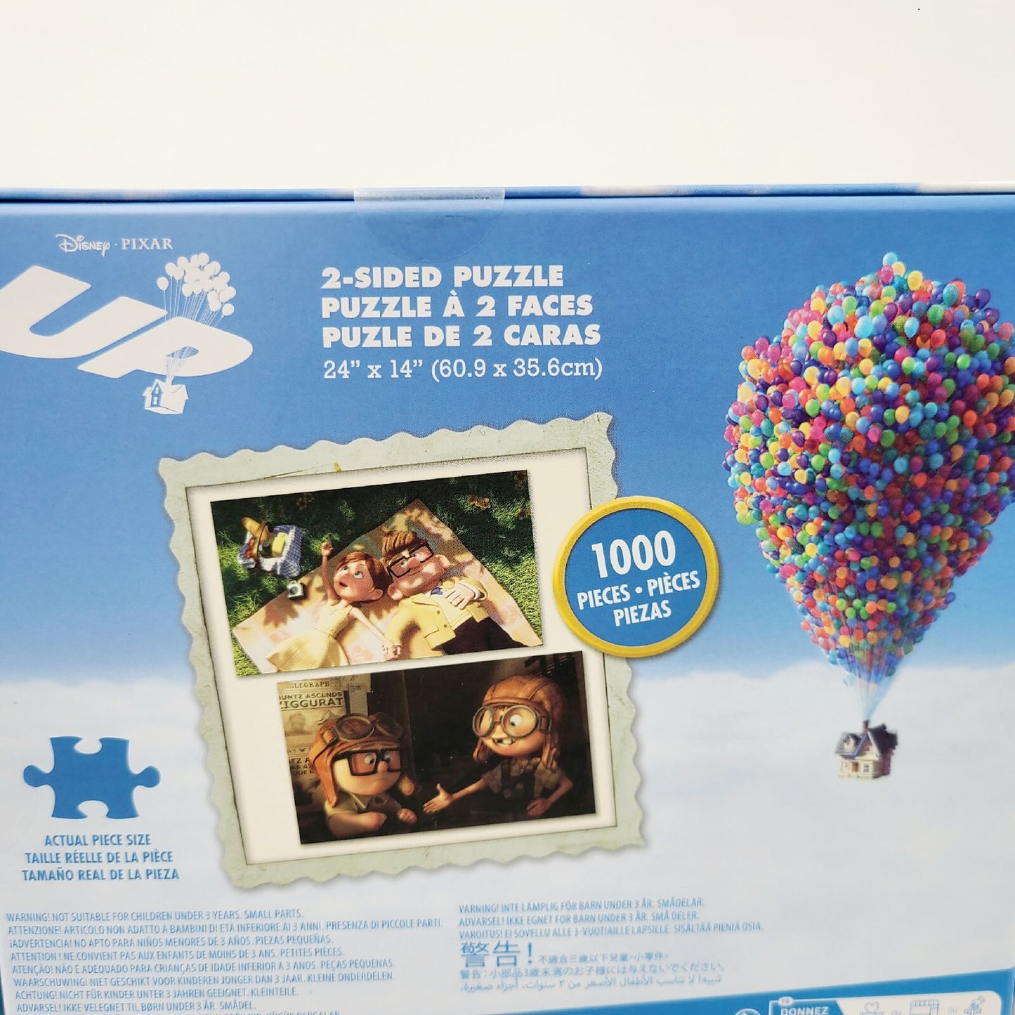 2024 Walt Disney World Parks Pixar Up Carl & Ellie 2 Sided Puzzle 1000 Piece New