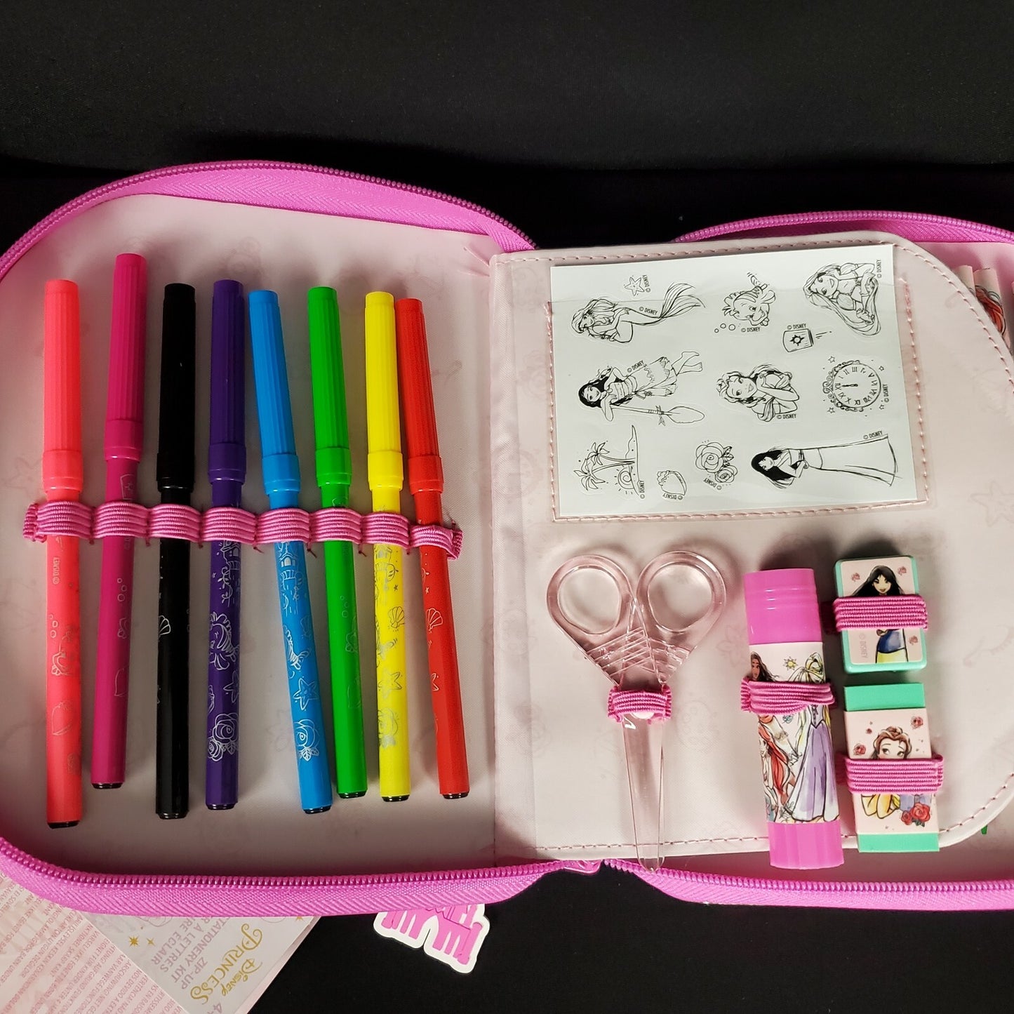*Backpack & Stationery Set* Disney Princess Belle School Zip-Up Supplies Ariel