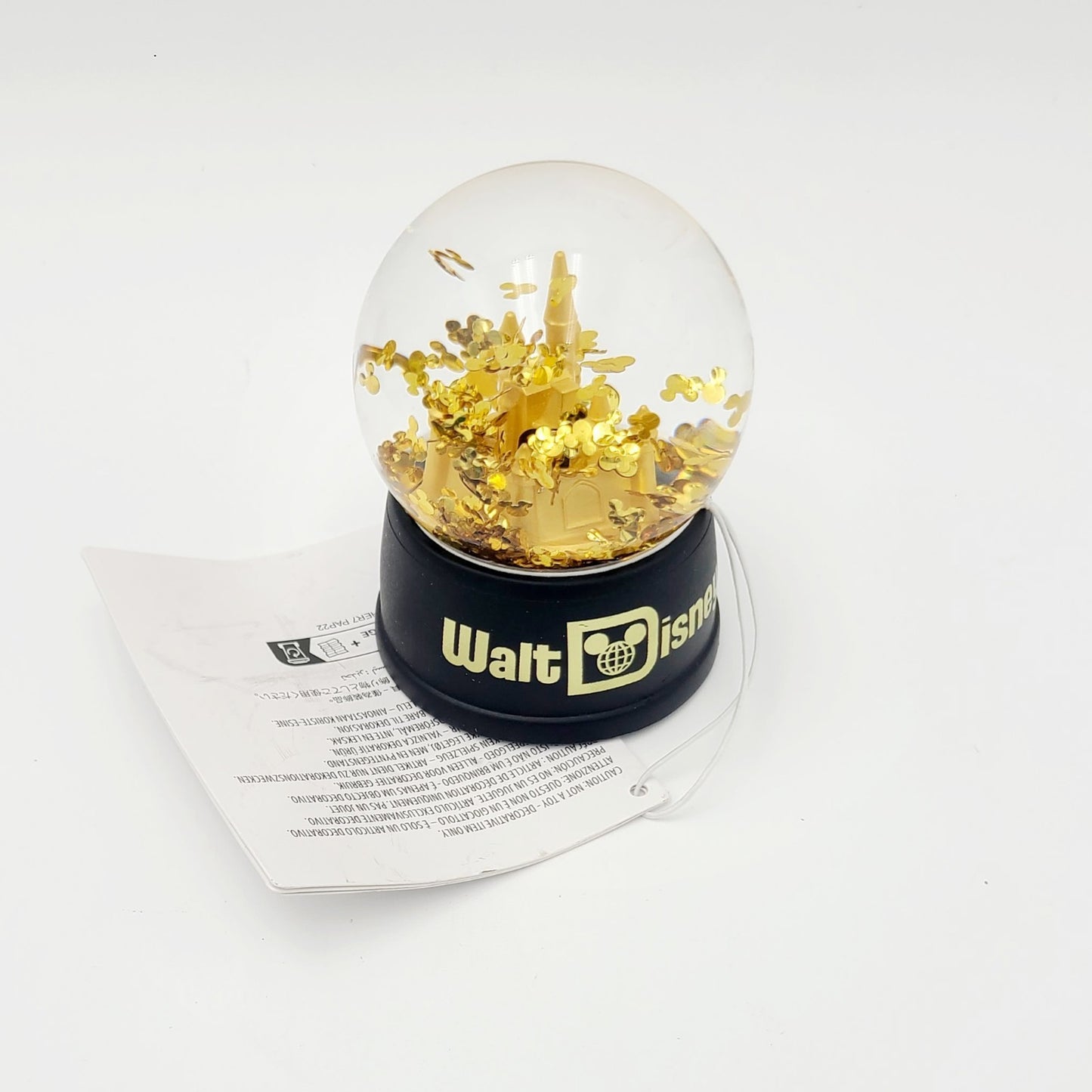 Walt Disney World Parks Cinderella Gold Castle Mickey Glitter MINI Water Globe